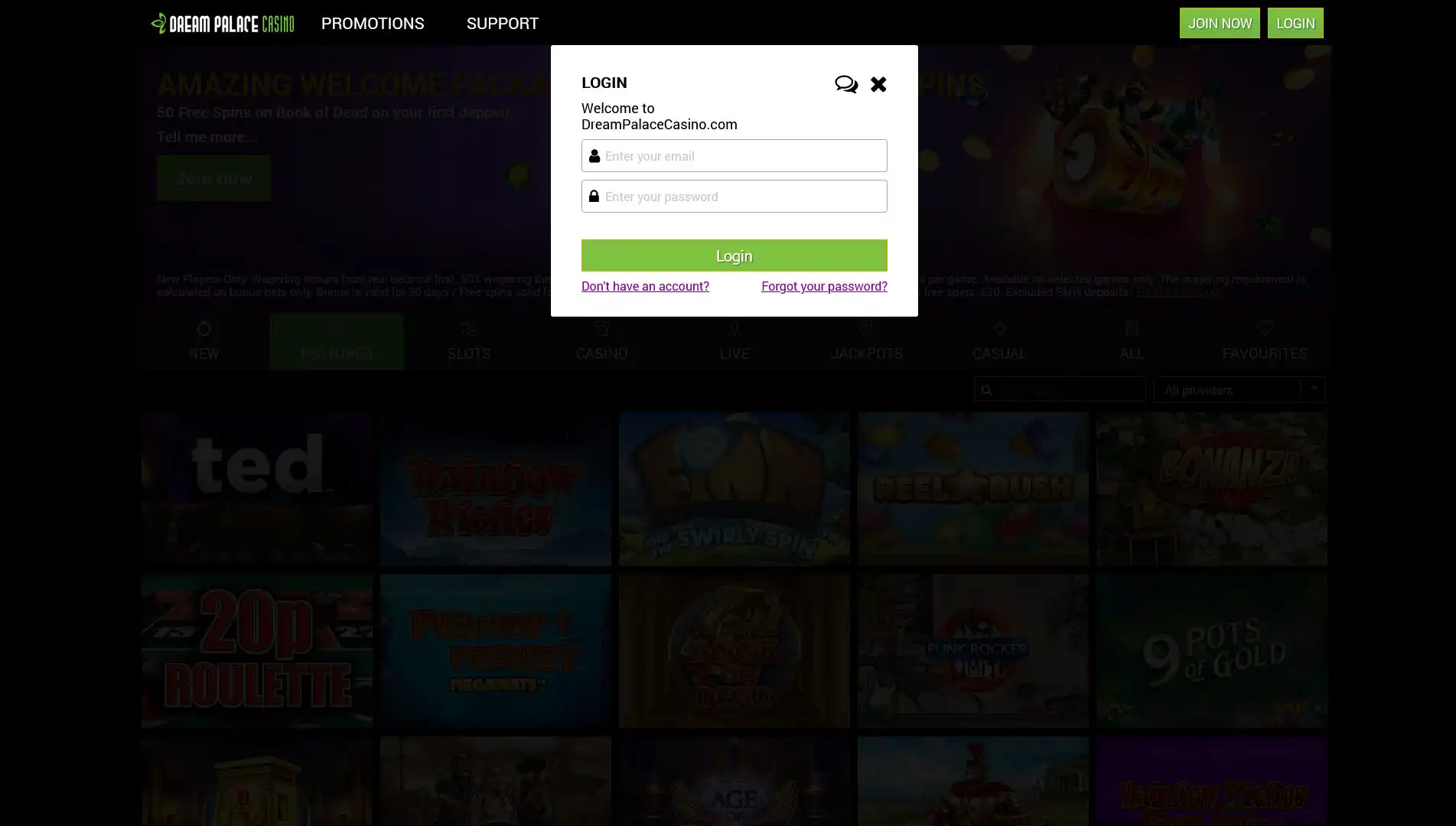 Dream Palace Casino Login
