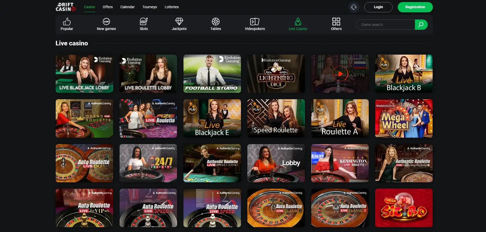 Casino Drift Live Dealer Games