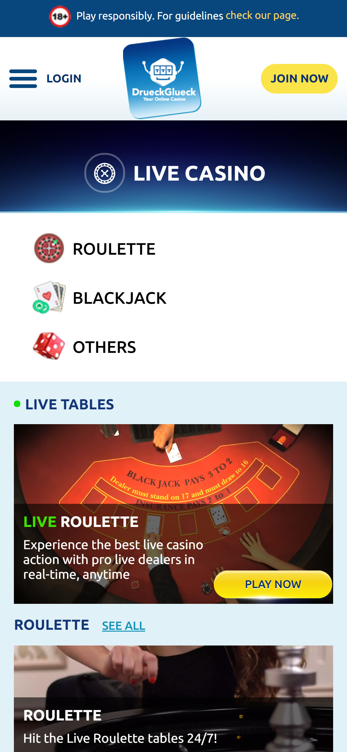 Drueck Glueck Casino Mobile Live Dealer Games Review