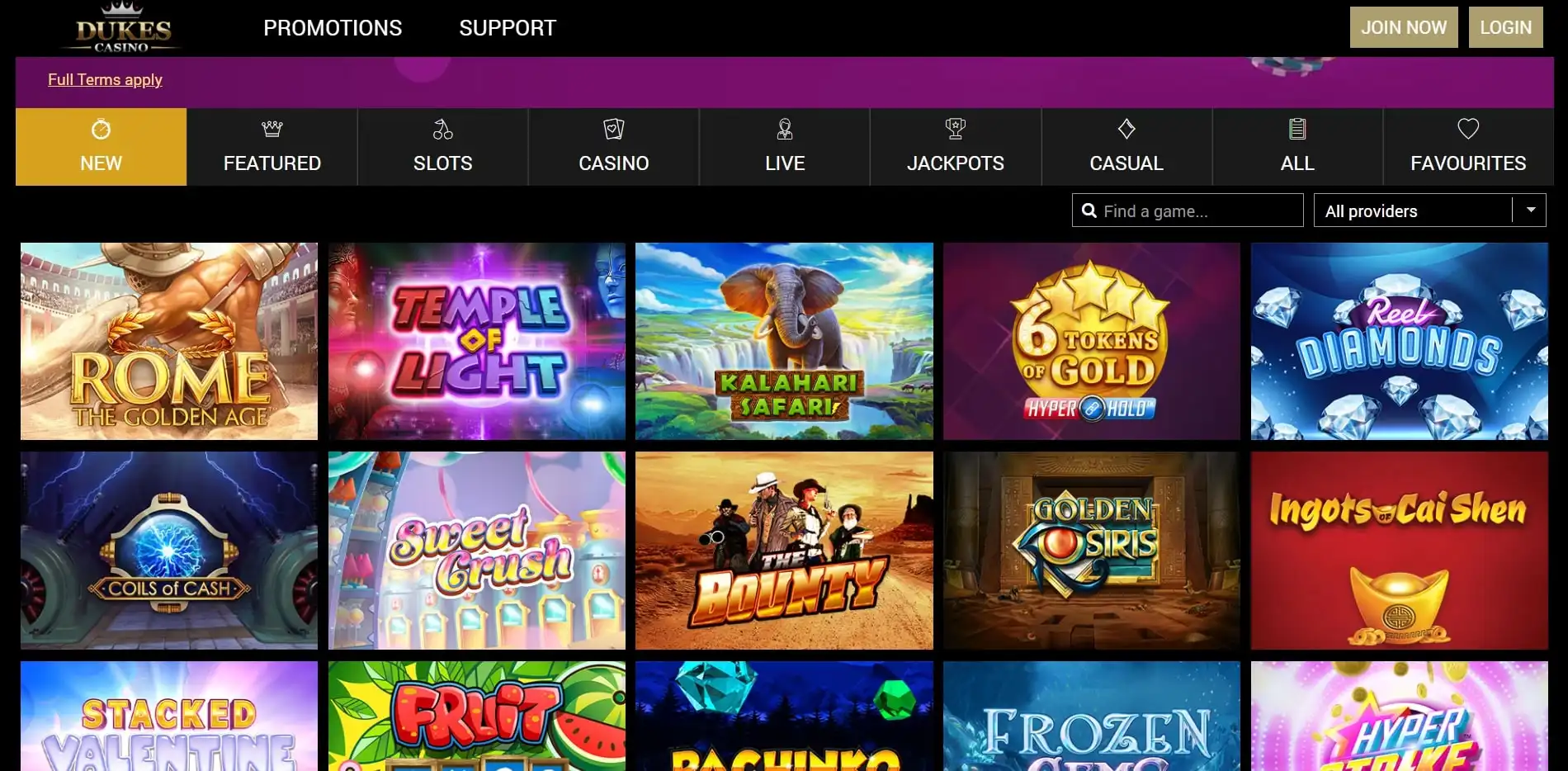 Dukes Casino Games