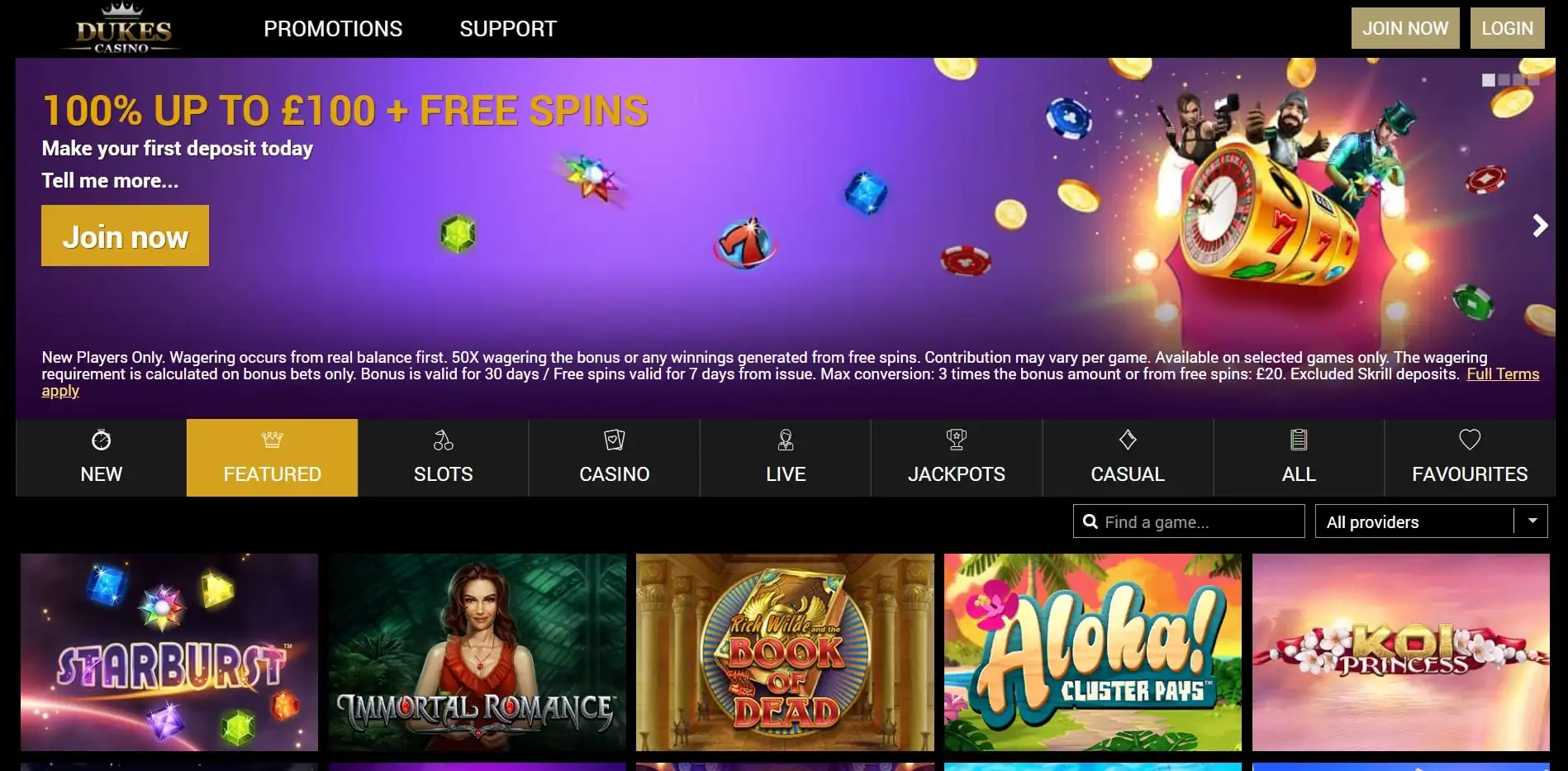 Dukes Casino Review