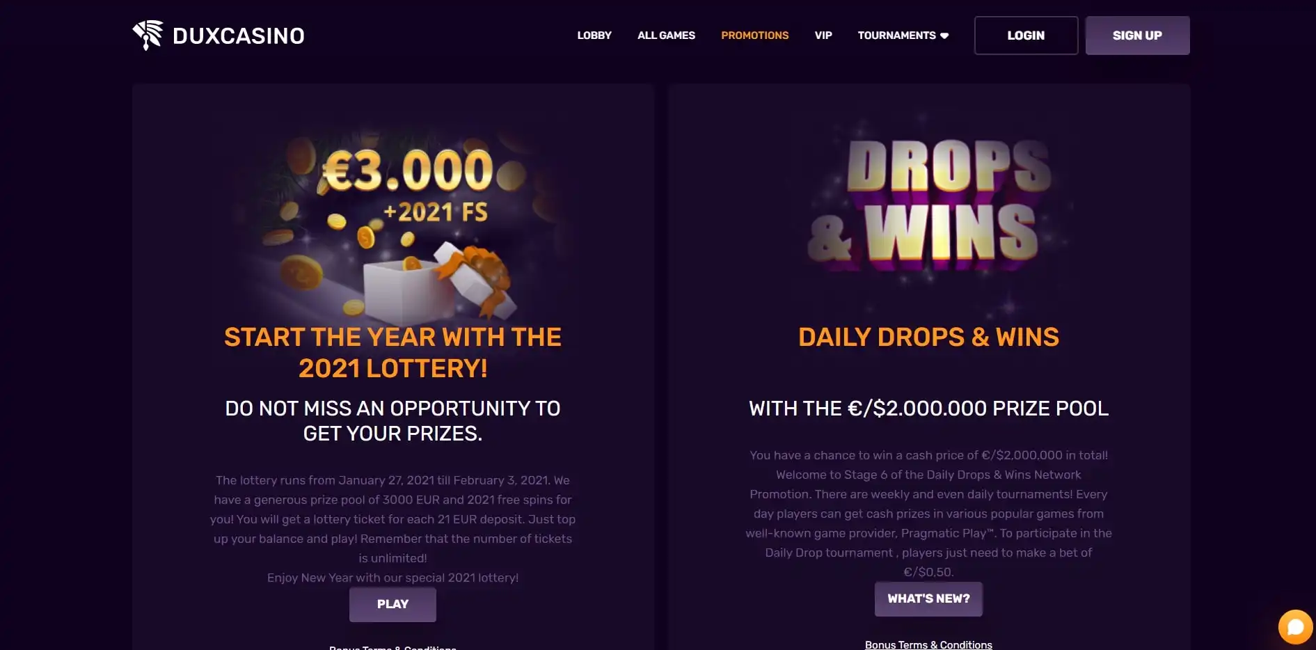 Dux Casino No Deposit Bonus