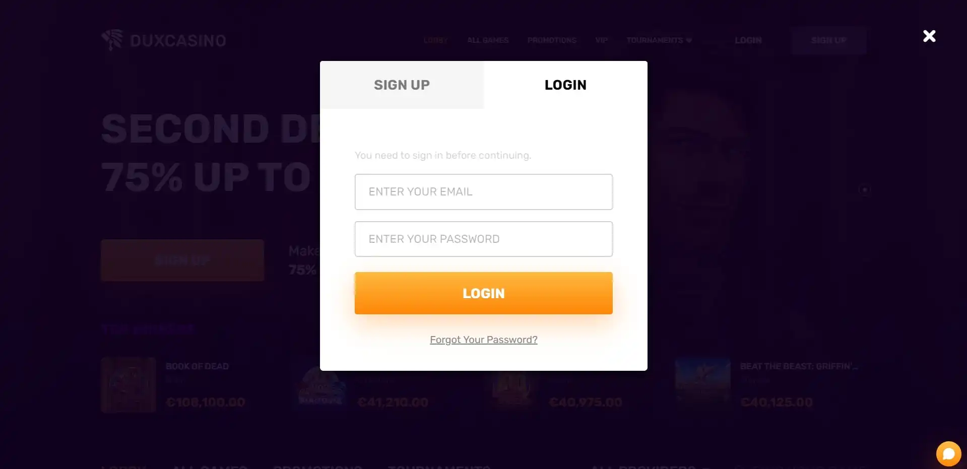 Dux Casino Login