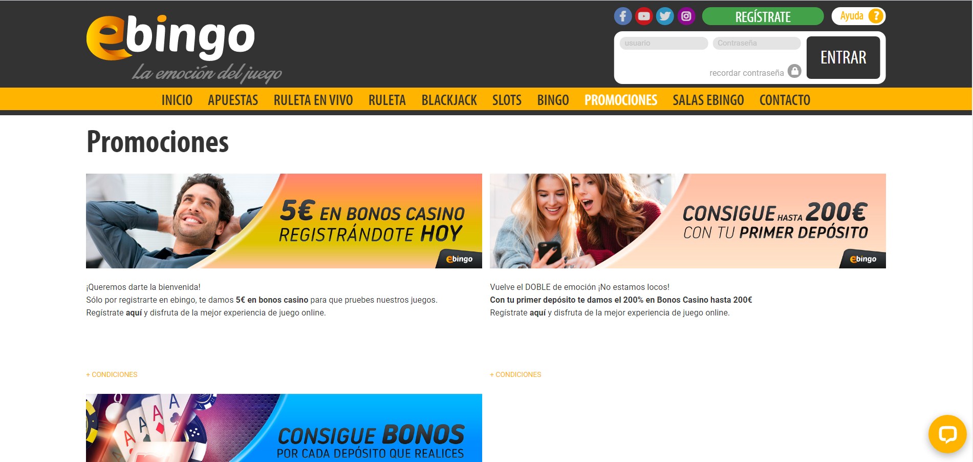 eBingo ES  No Deposit Bonus