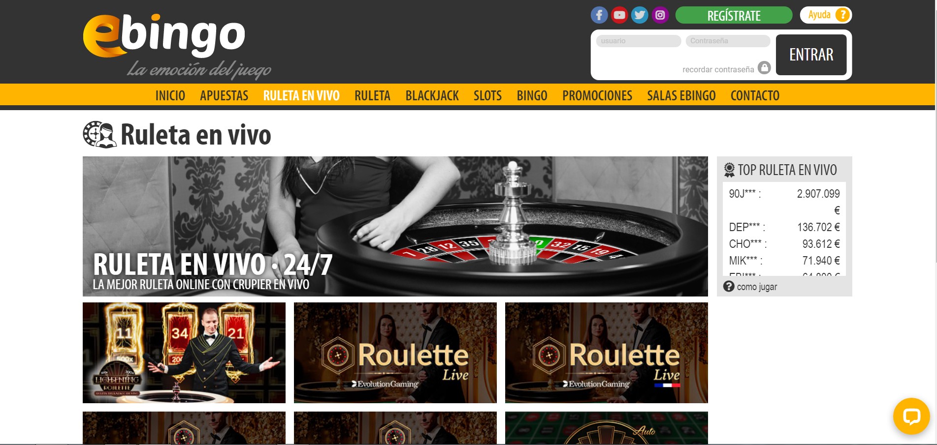 eBingo ES  Live Dealer Games