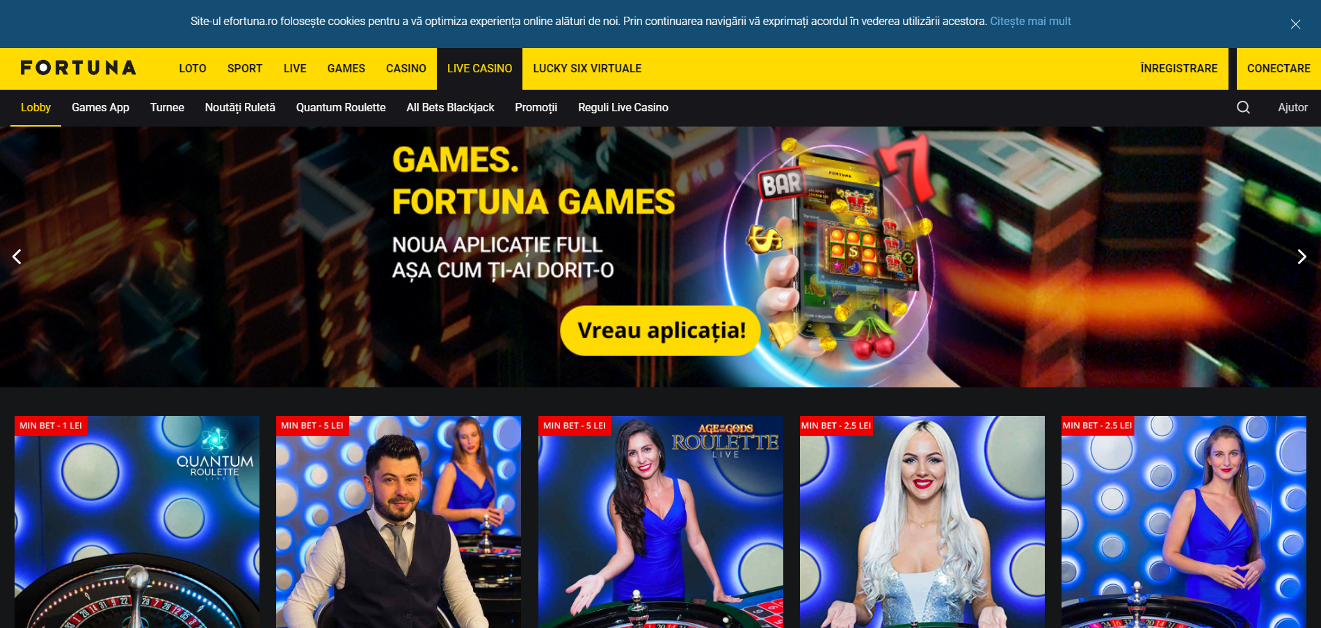eFortuna Casino Live Dealer Games
