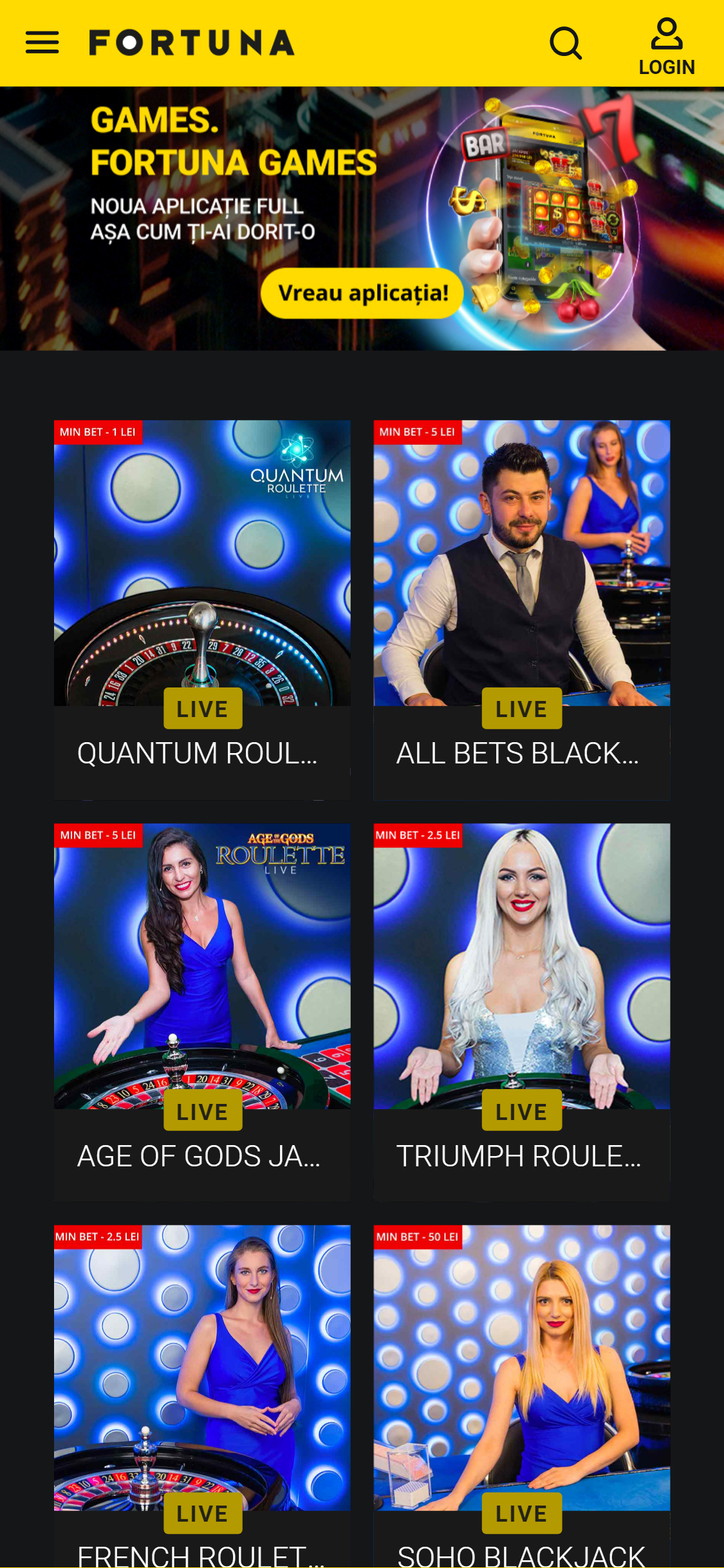 eFortuna Casino Mobile Live Dealer Games Review