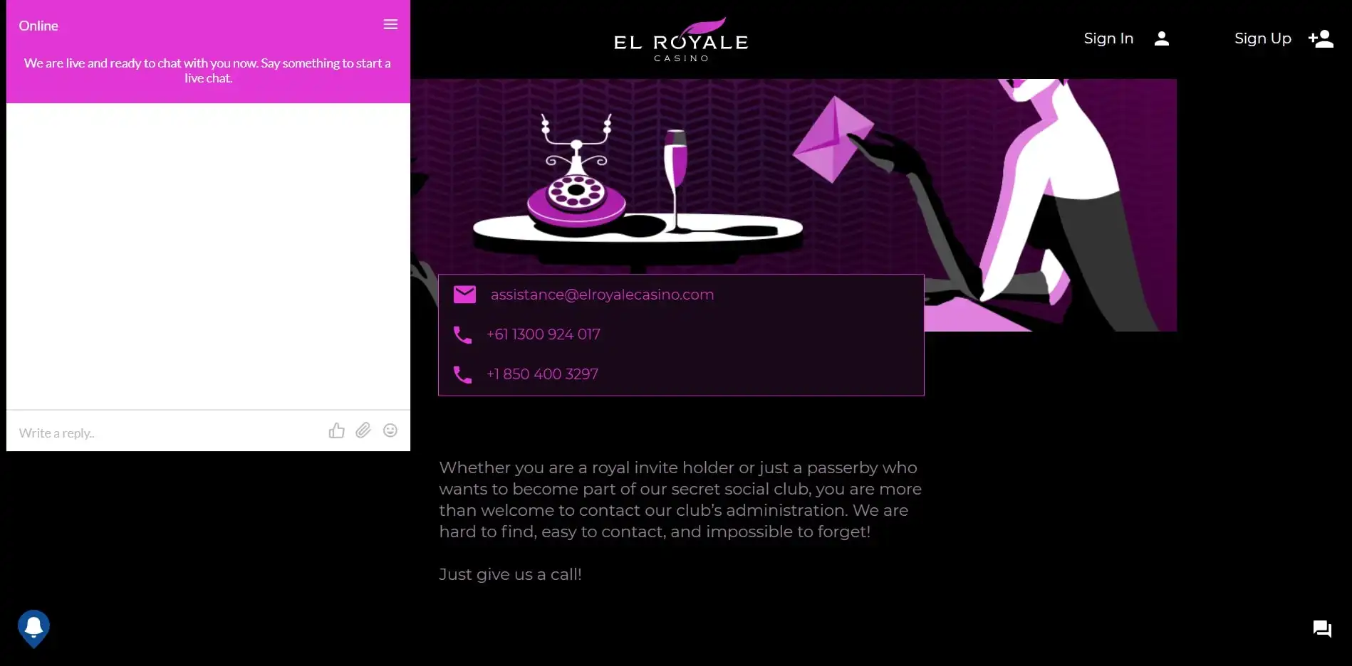 El Royale Casino Support