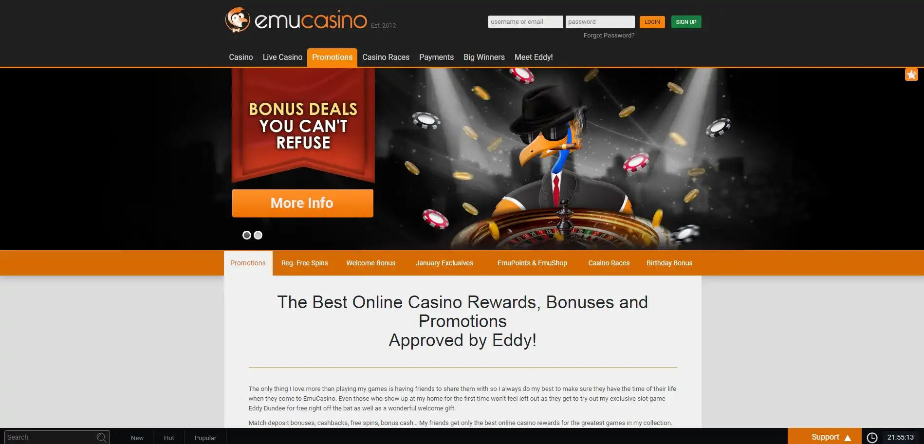 Emu Casino No Deposit Bonus