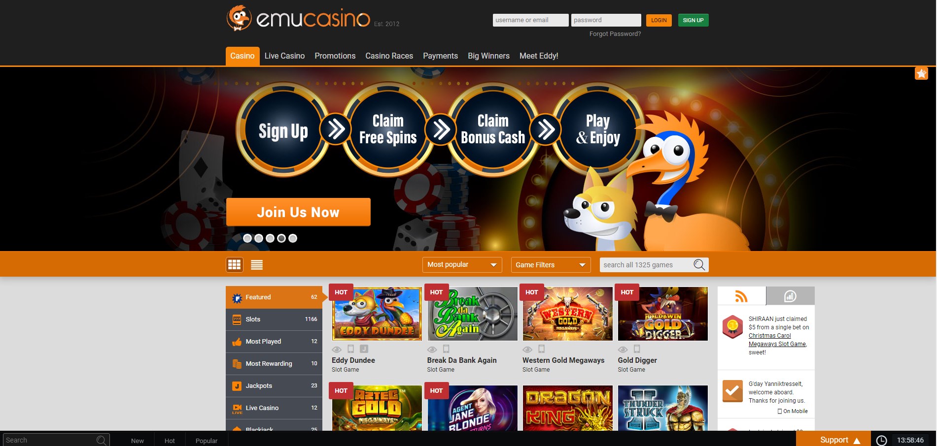 Emu Casino Login