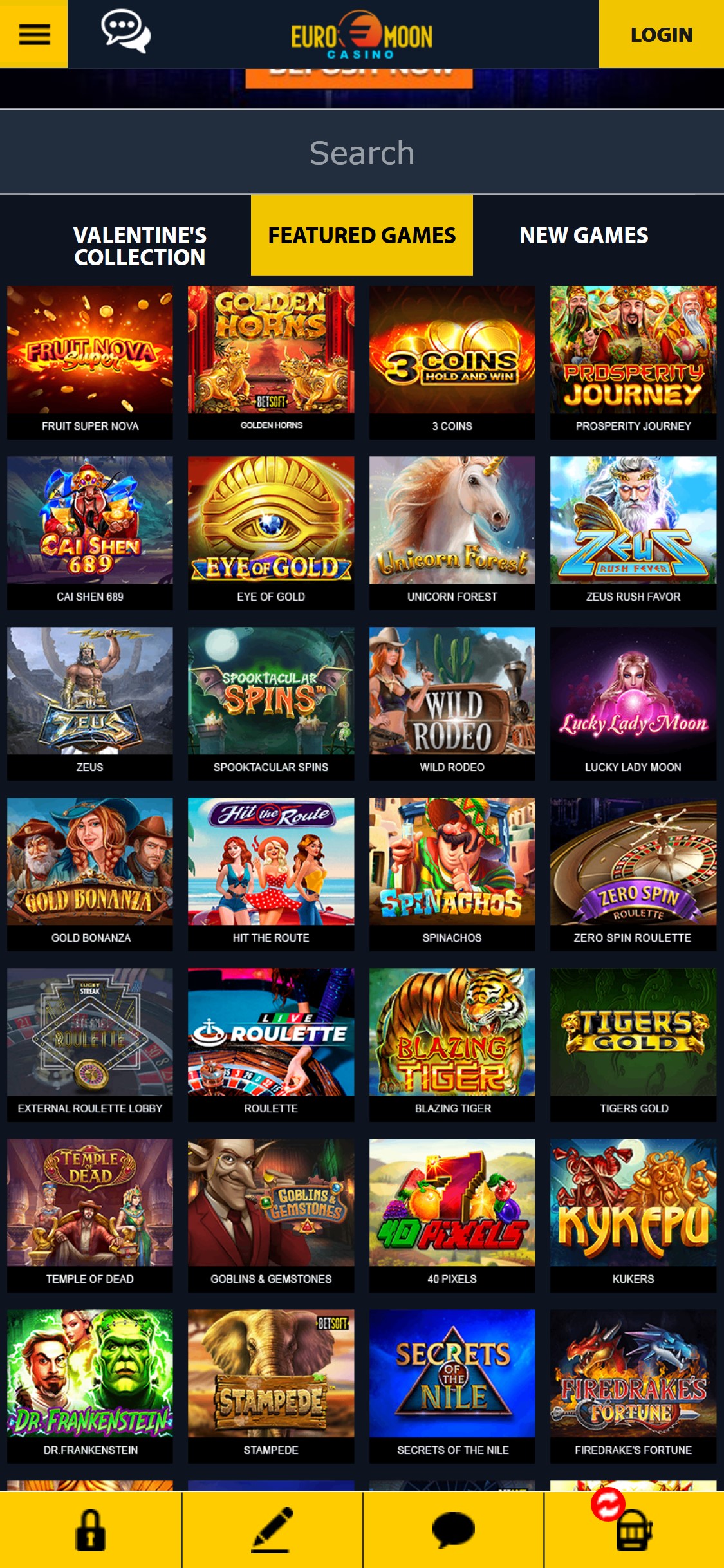 Euromoon Casino Mobile Games Review