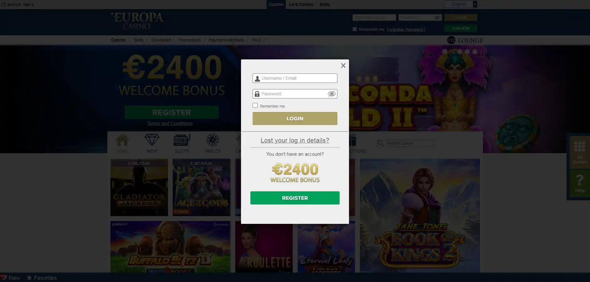 Europa Casino Login