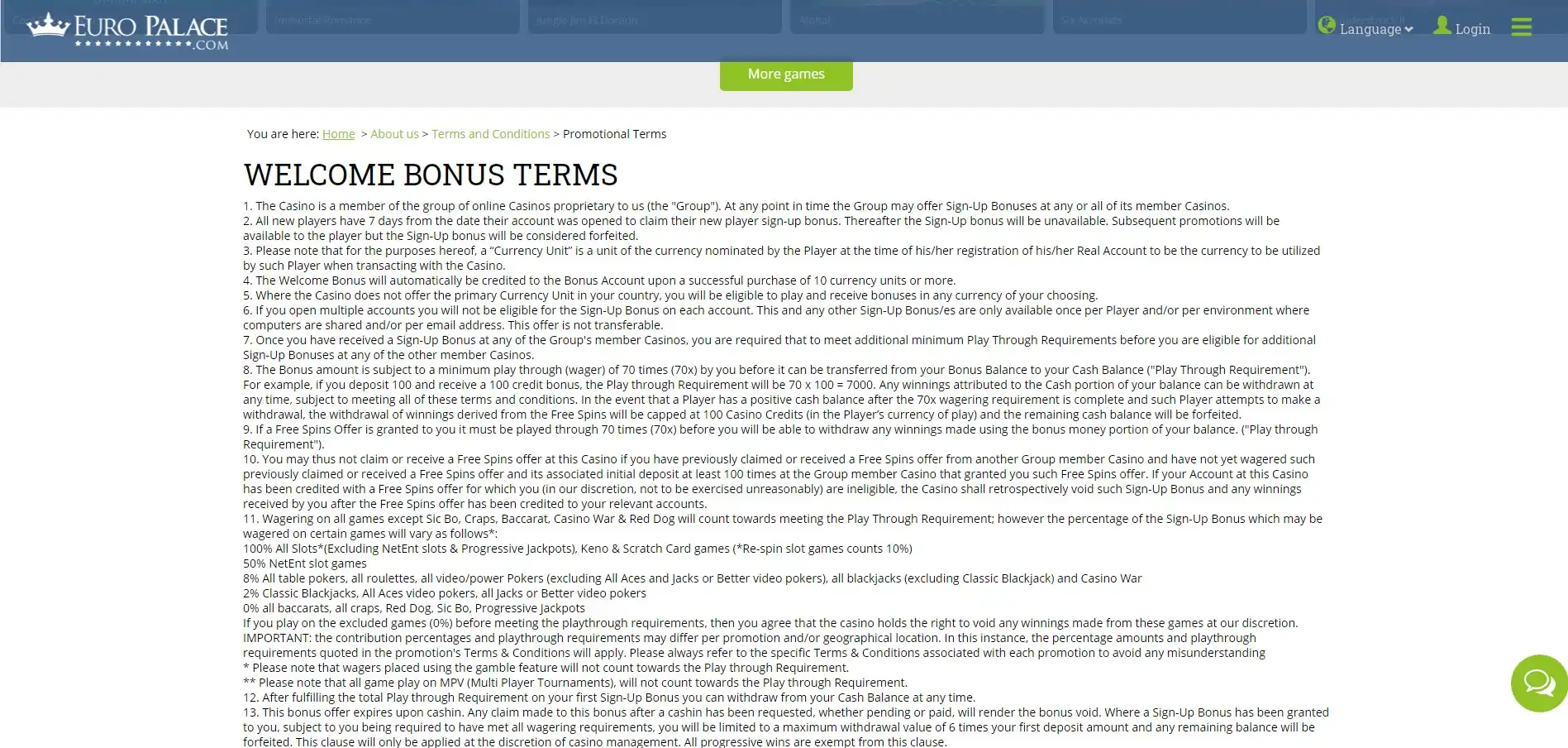 Euro Palace Casino No Deposit Bonus