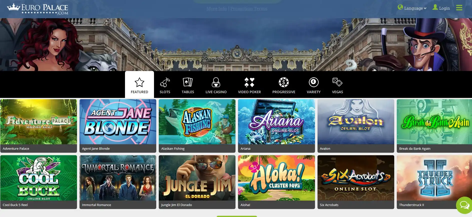 Euro Palace Casino Games