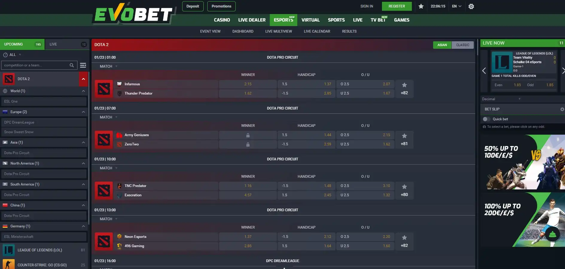 Evobet Casino Betting