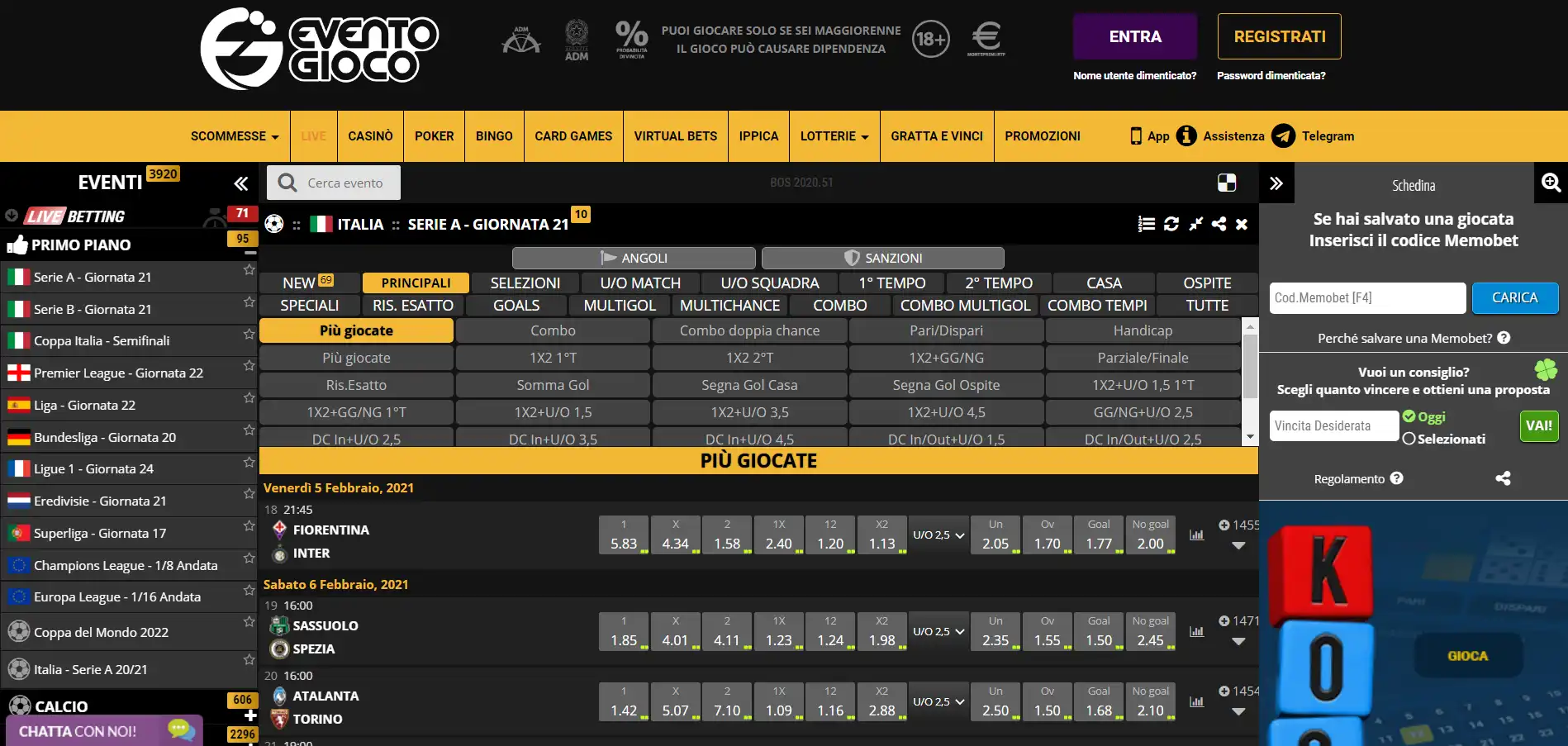 Evolve Casino Betting