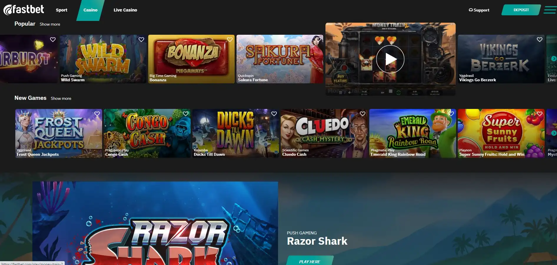Fastbet Casino Games