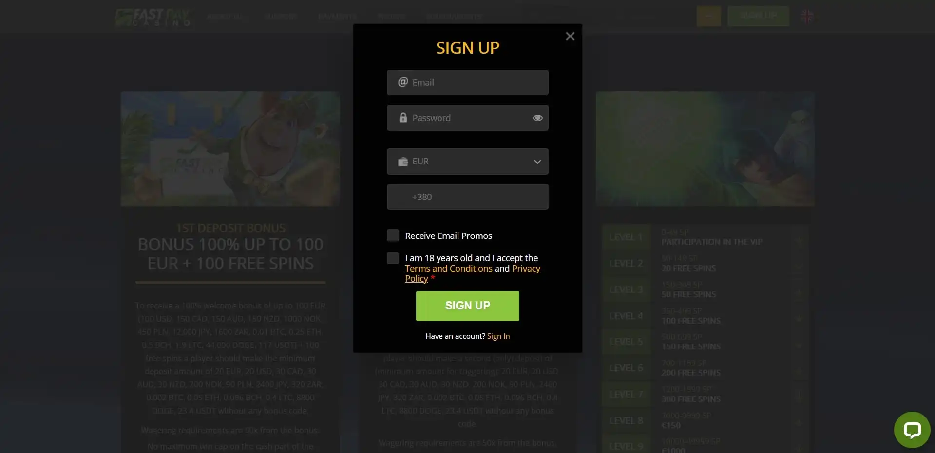 Fastpay Casino Login