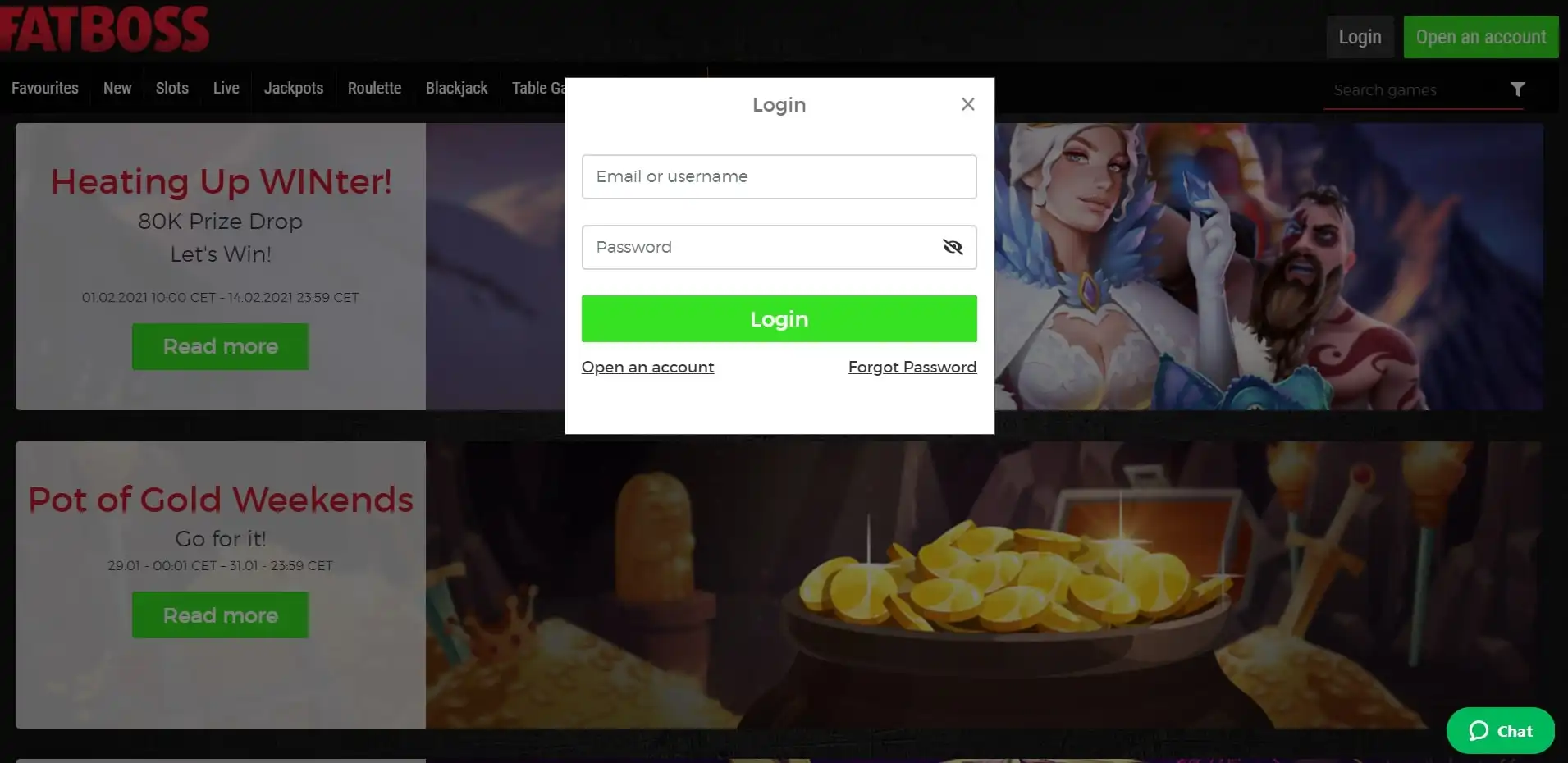 FatBoss Casino Login