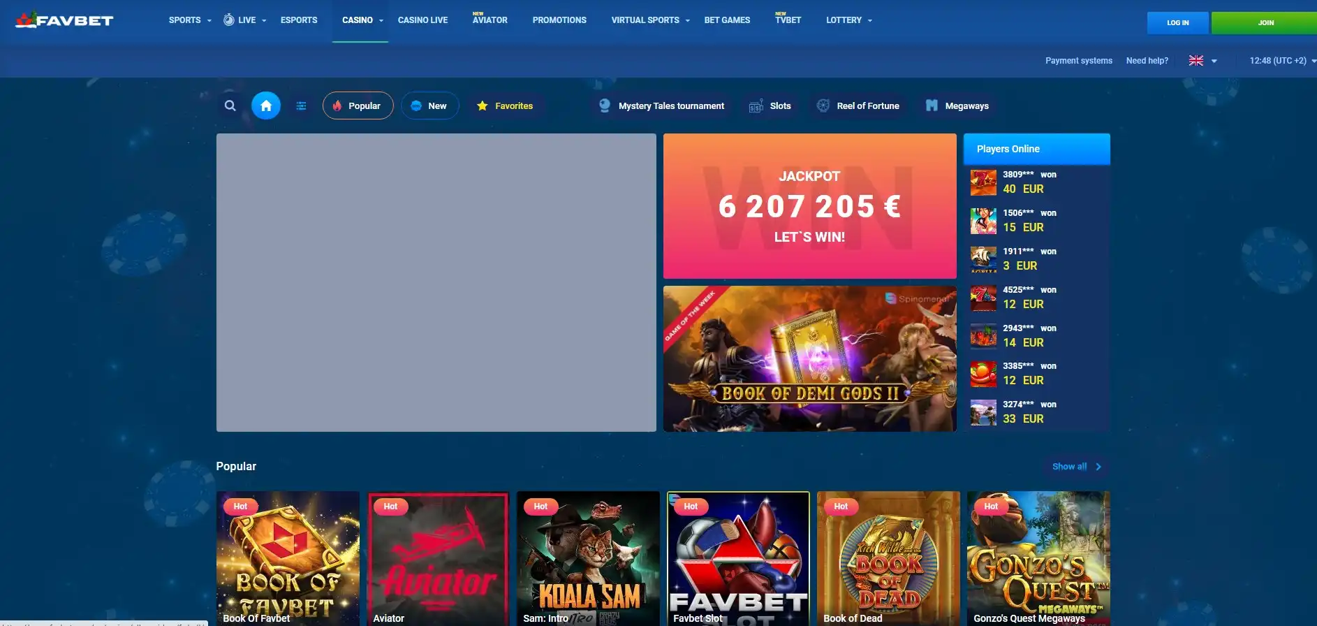 Favbet Casino Games