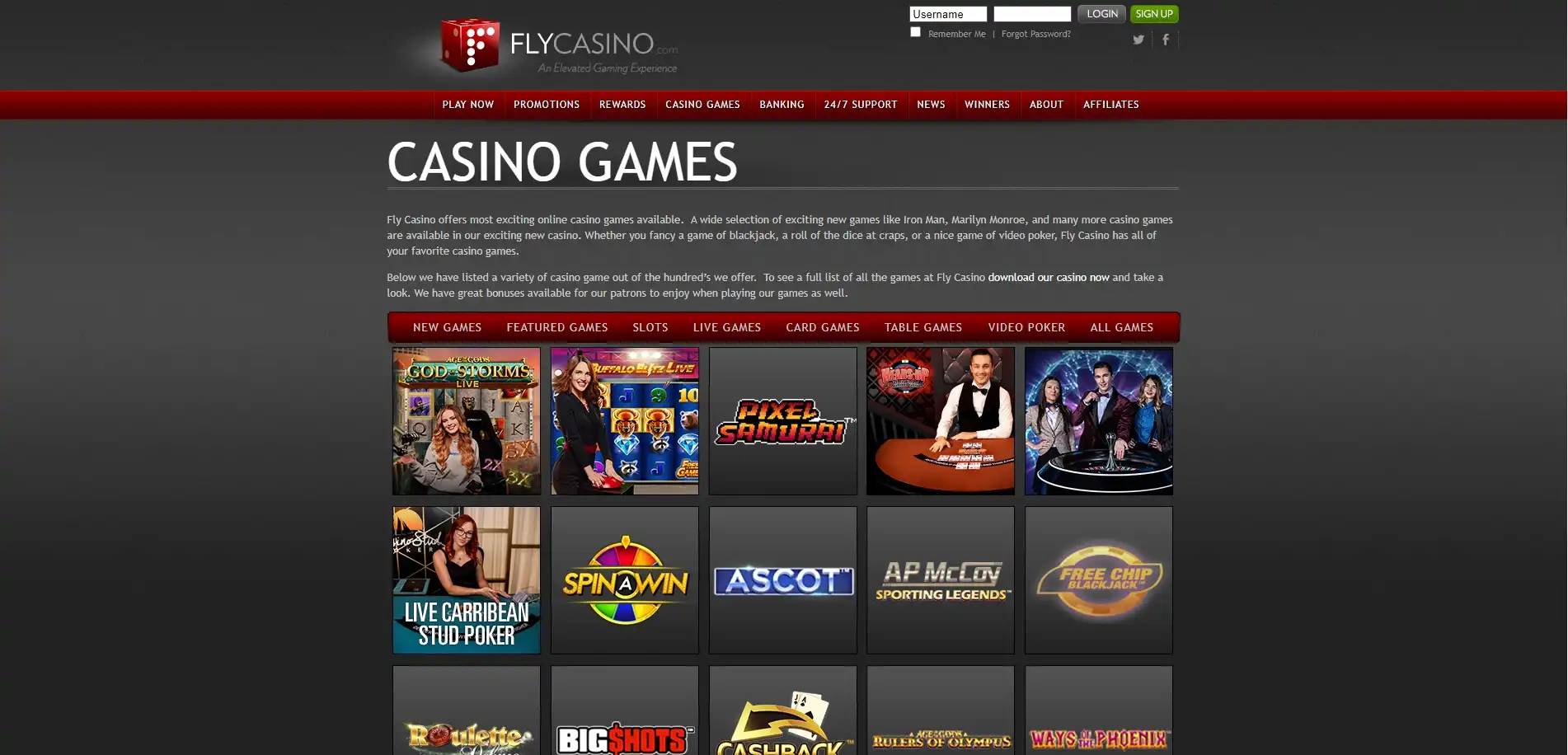 Fly Casino Games