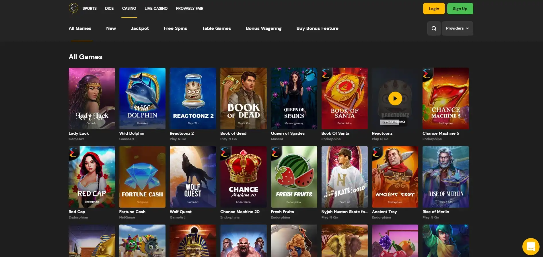 FortuneJack Casino Games
