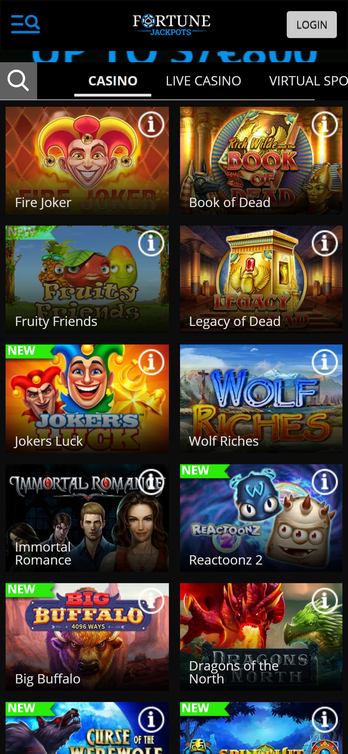 Fortune Jackpots Casino Mobile Games Review