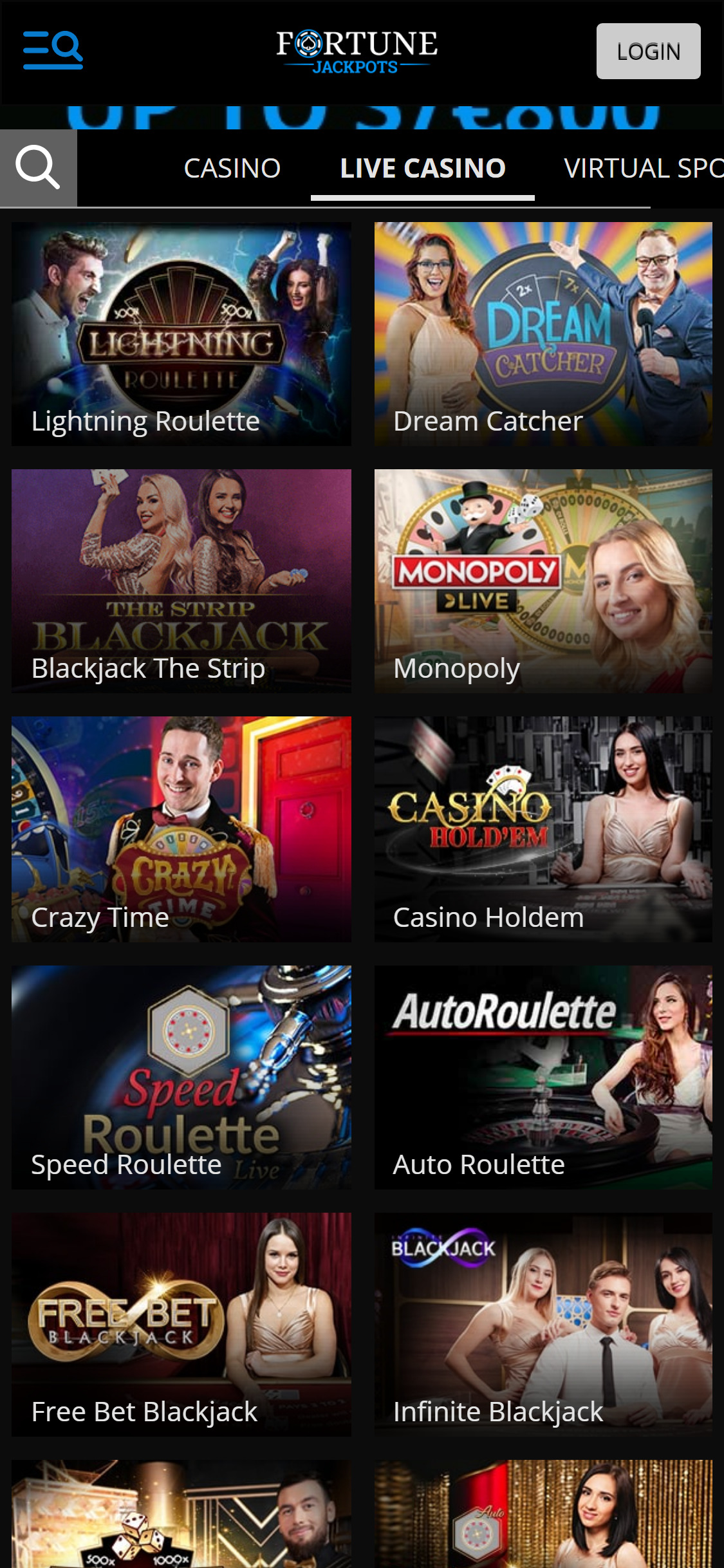 Fortune Jackpots Casino Mobile Live Dealer Games Review