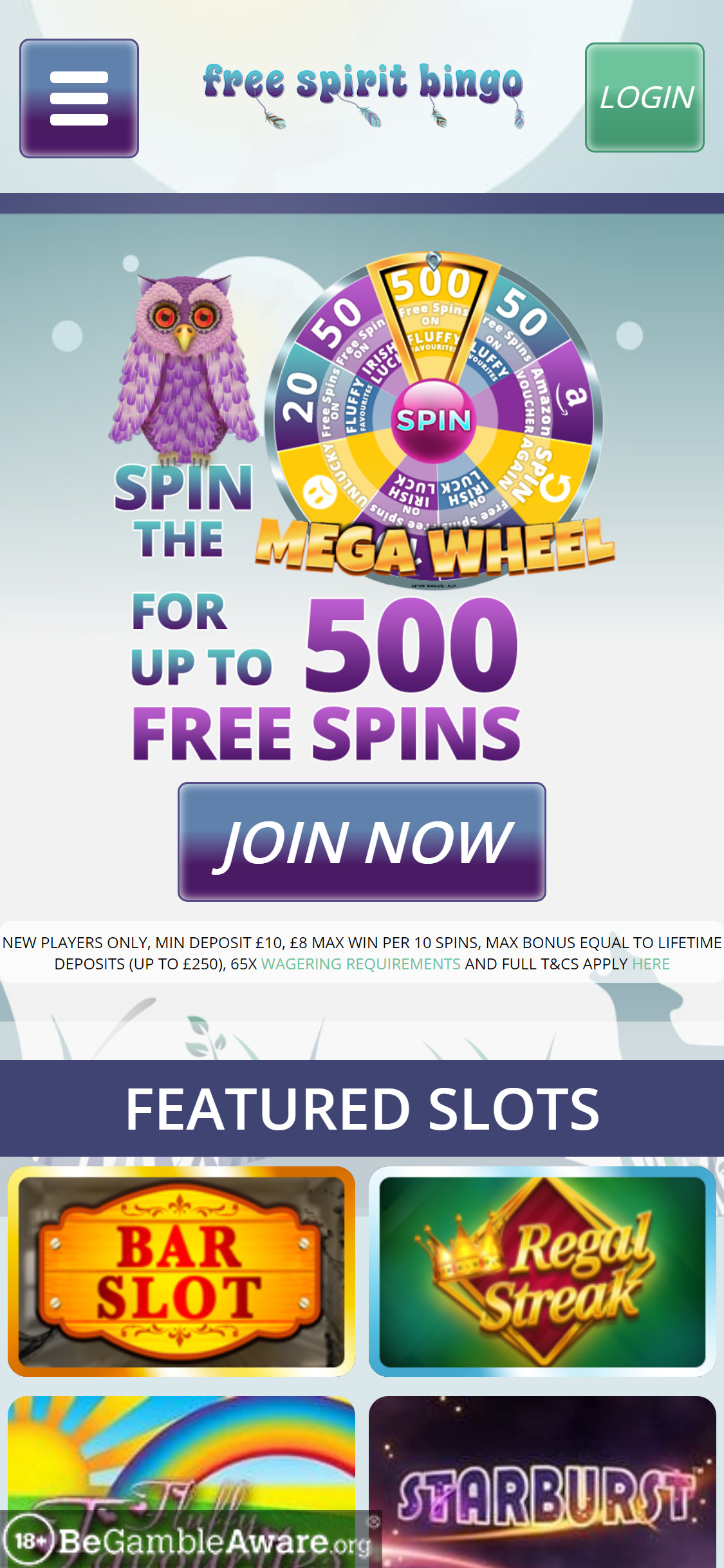Free Spirit Bingo Casino Mobile Review