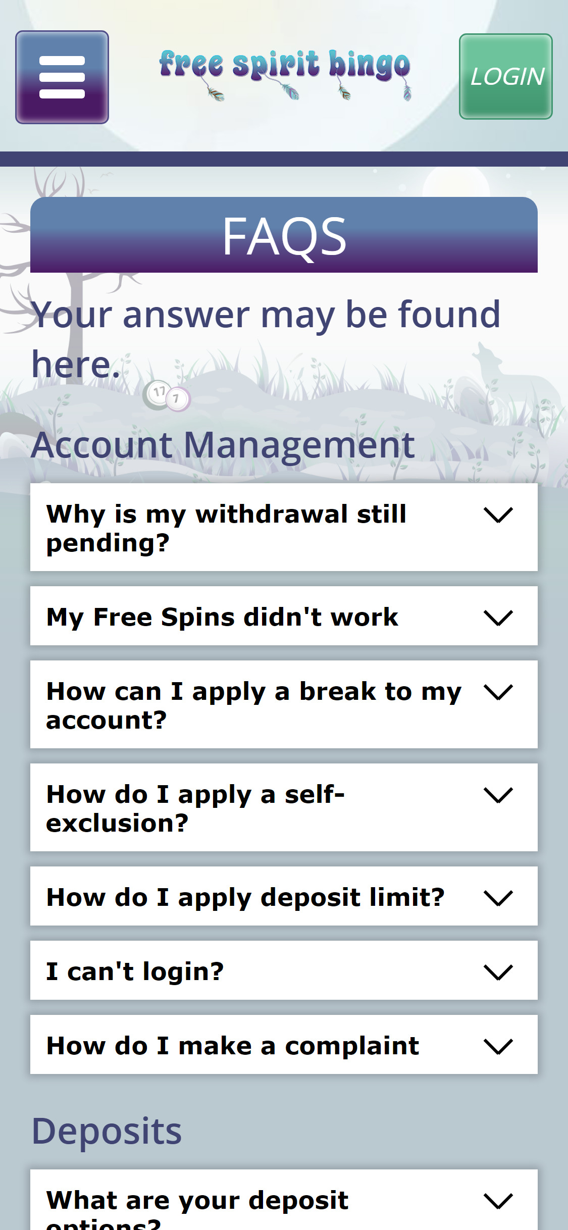 Free Spirit Bingo Casino Mobile Support Review