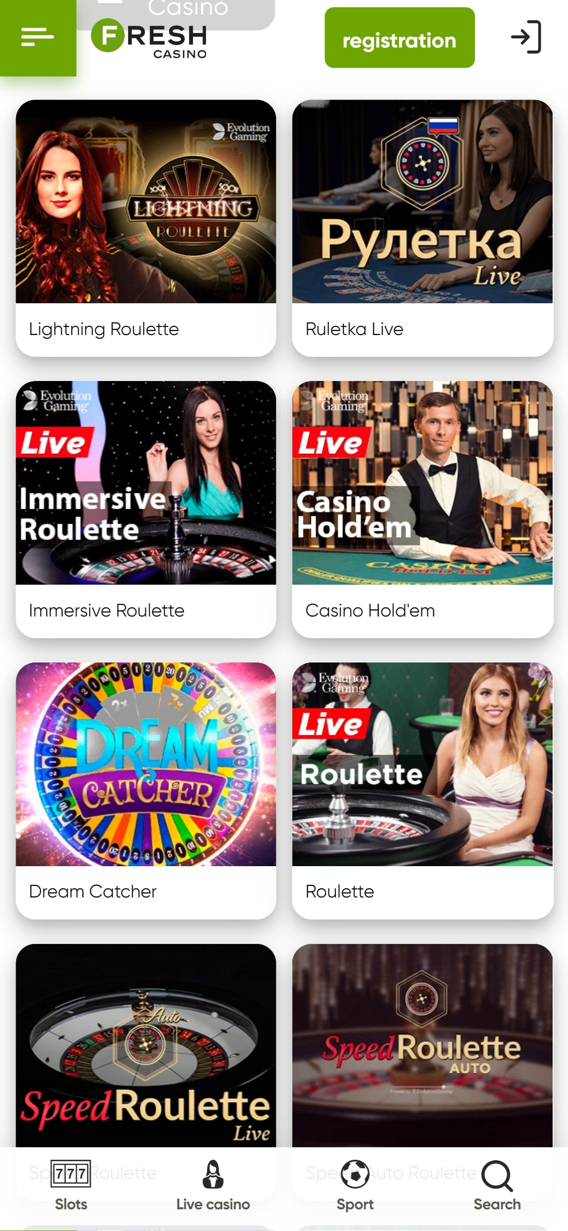 Fresh Casino Mobile Live Dealer Games Review