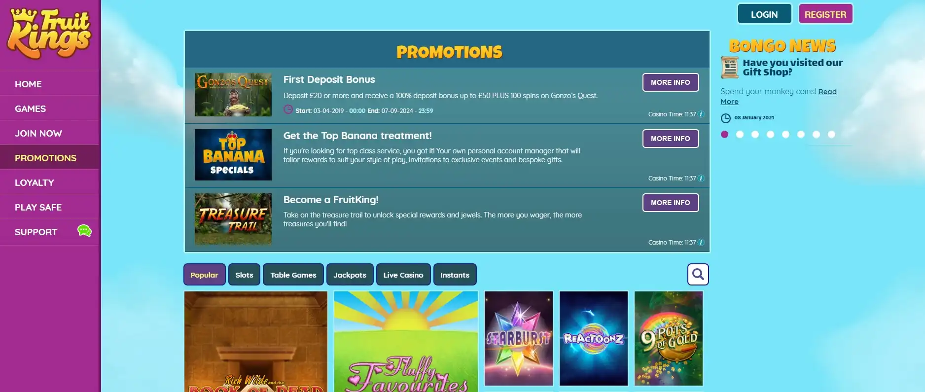 Fruit Kings Casino No Deposit Bonus