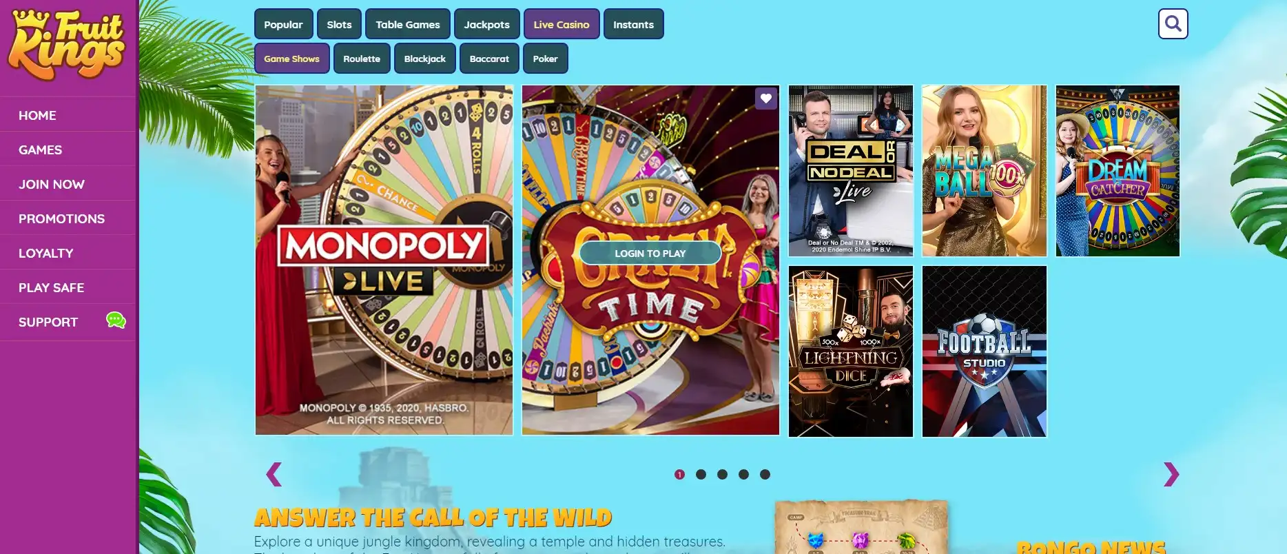 Fruit Kings Casino Live Dealer Games