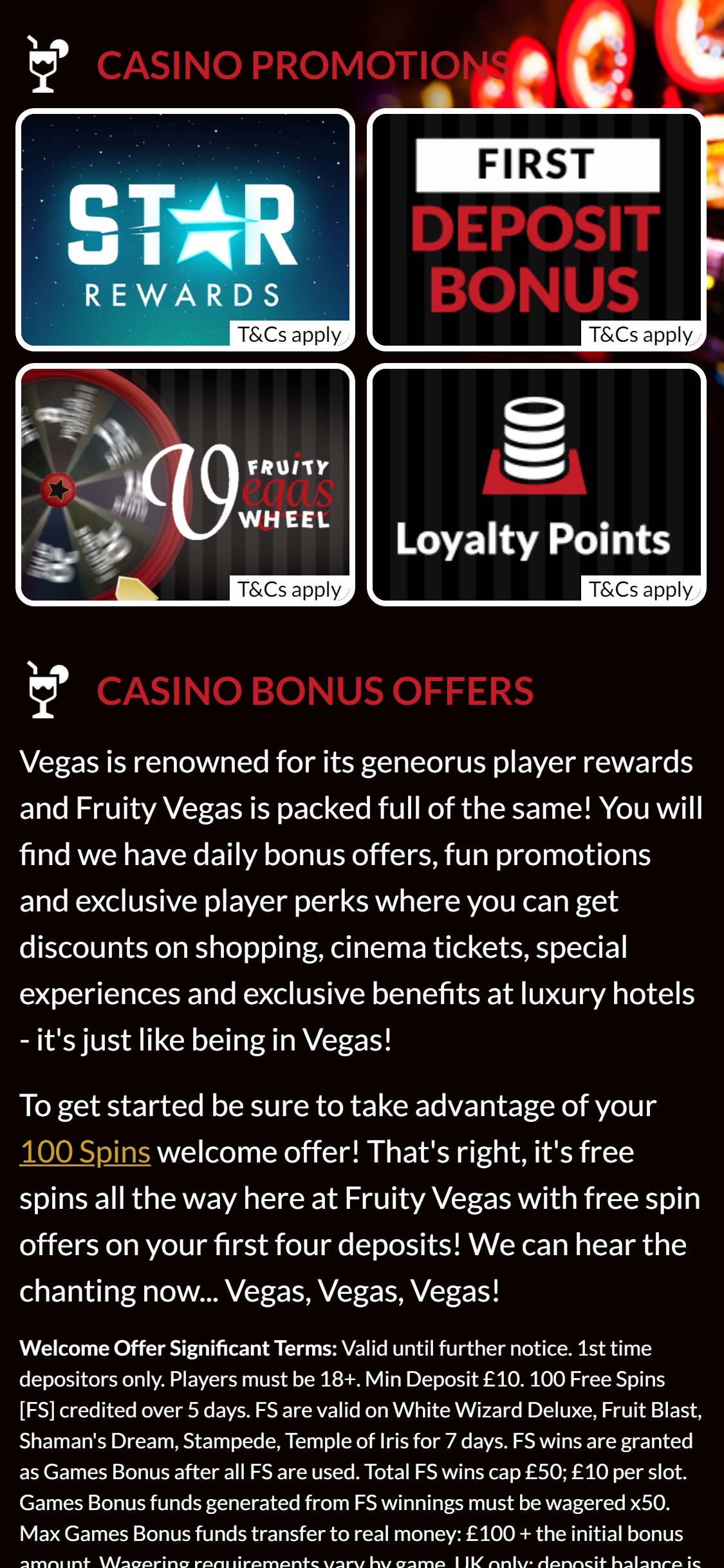 Fruity Vegas UK Casino Mobile No Deposit Bonus Review