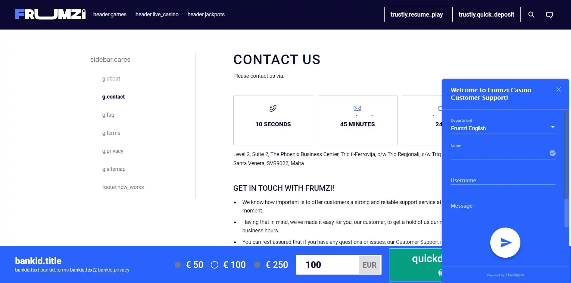 Frumzi Support