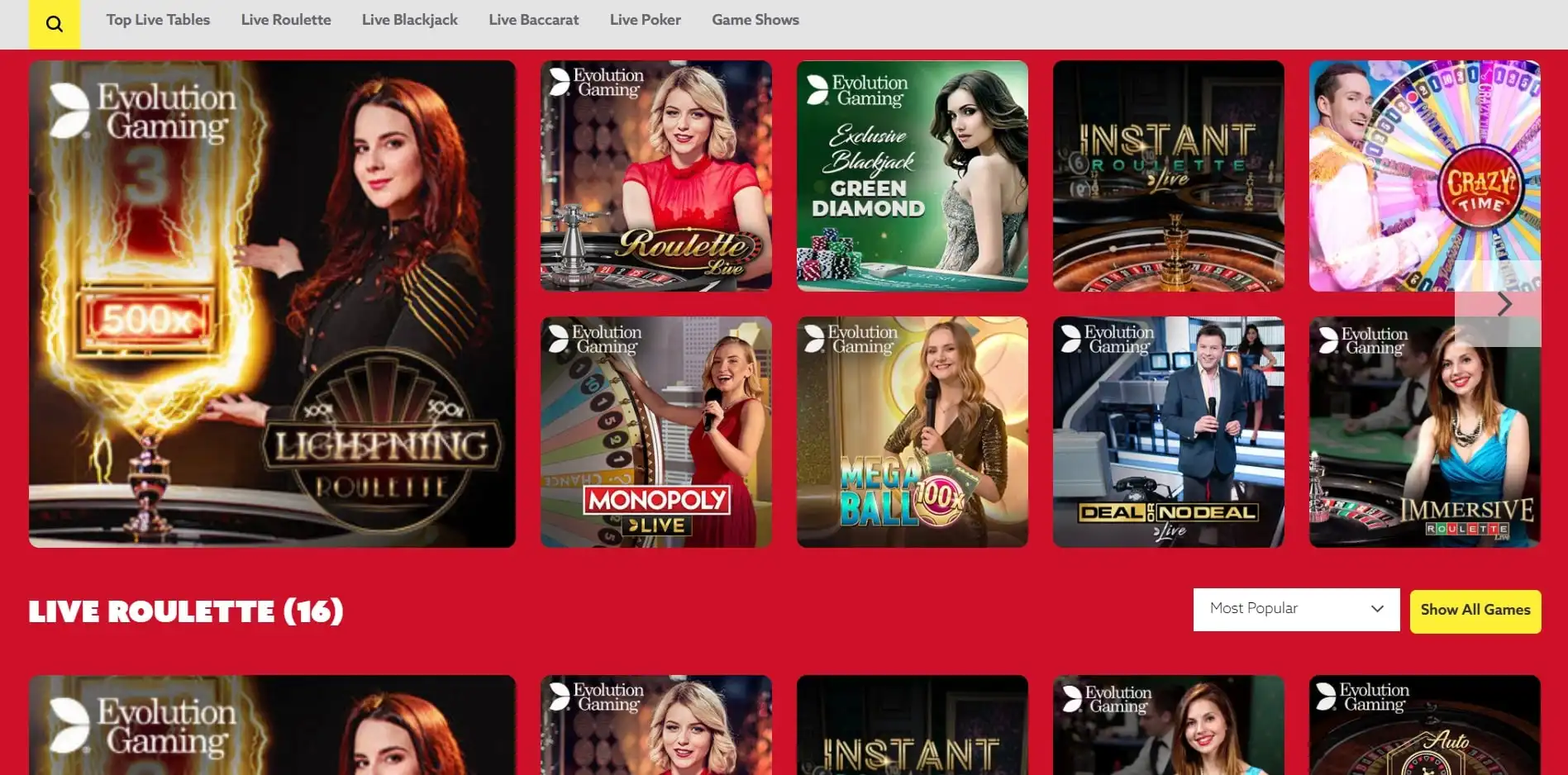 Funbet Casino Live Dealer Games