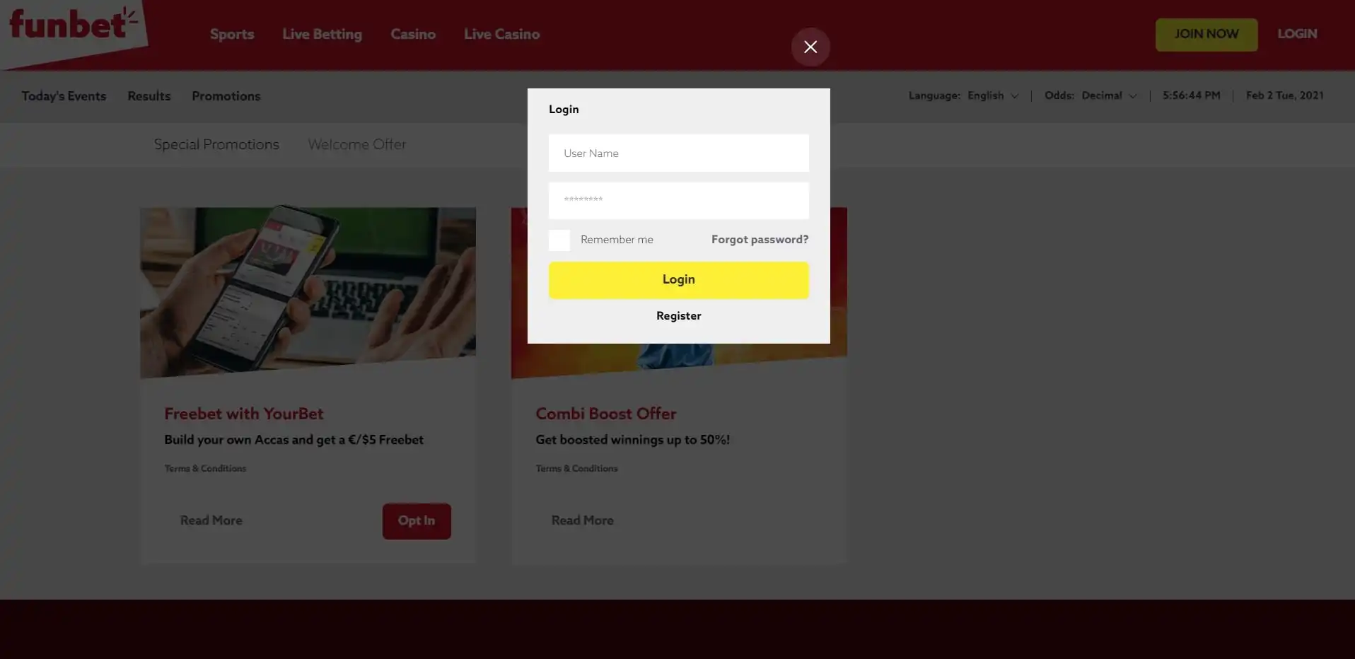 Funbet Casino Login