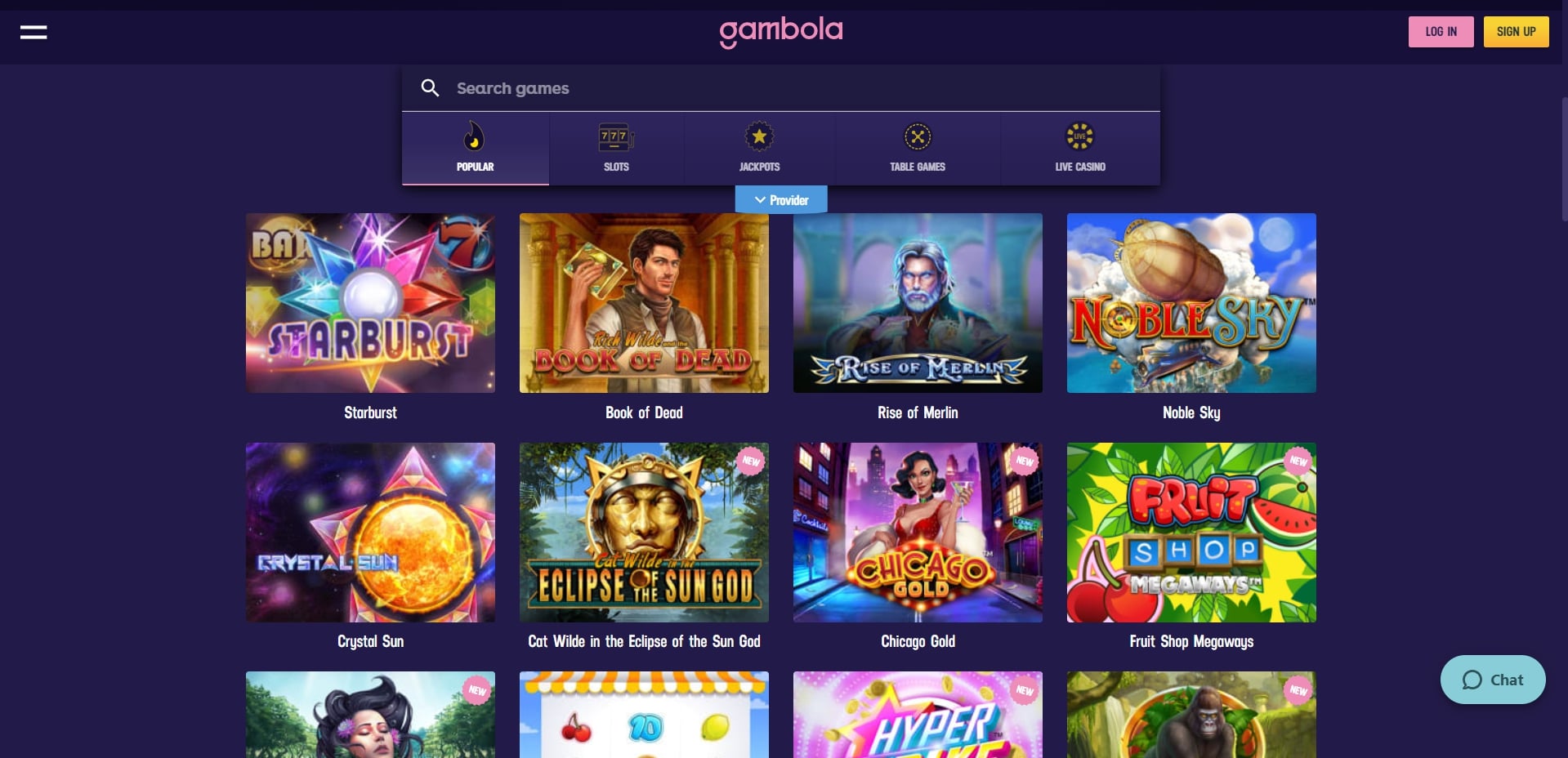 Gambola Casino Games