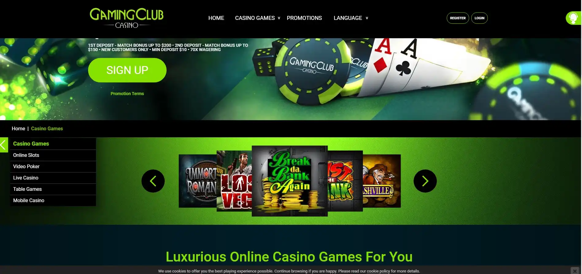 Gaming Club Casino Games