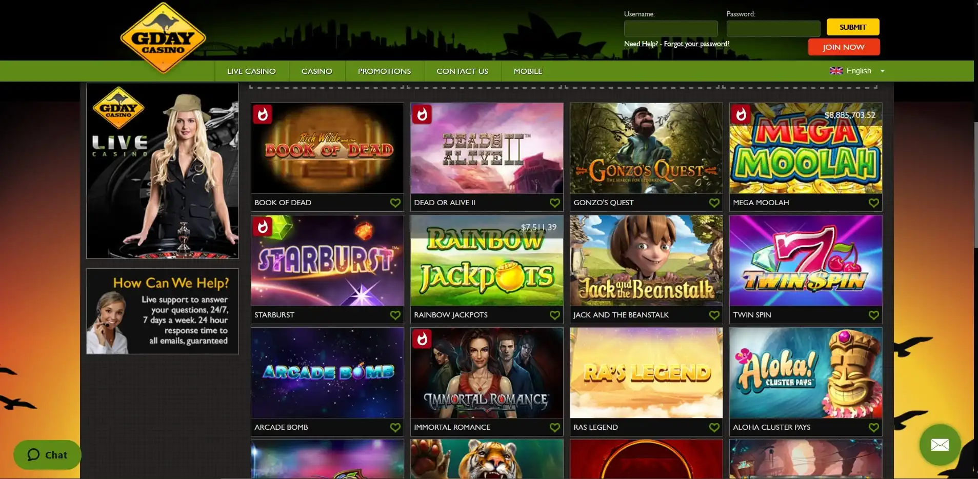 GDay Casino Games