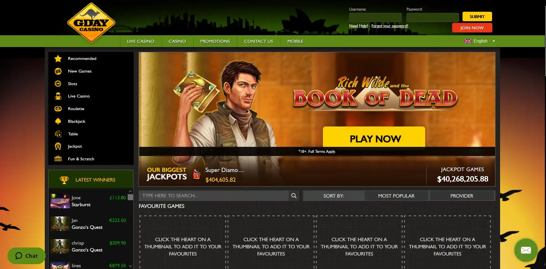 GDay Casino Review