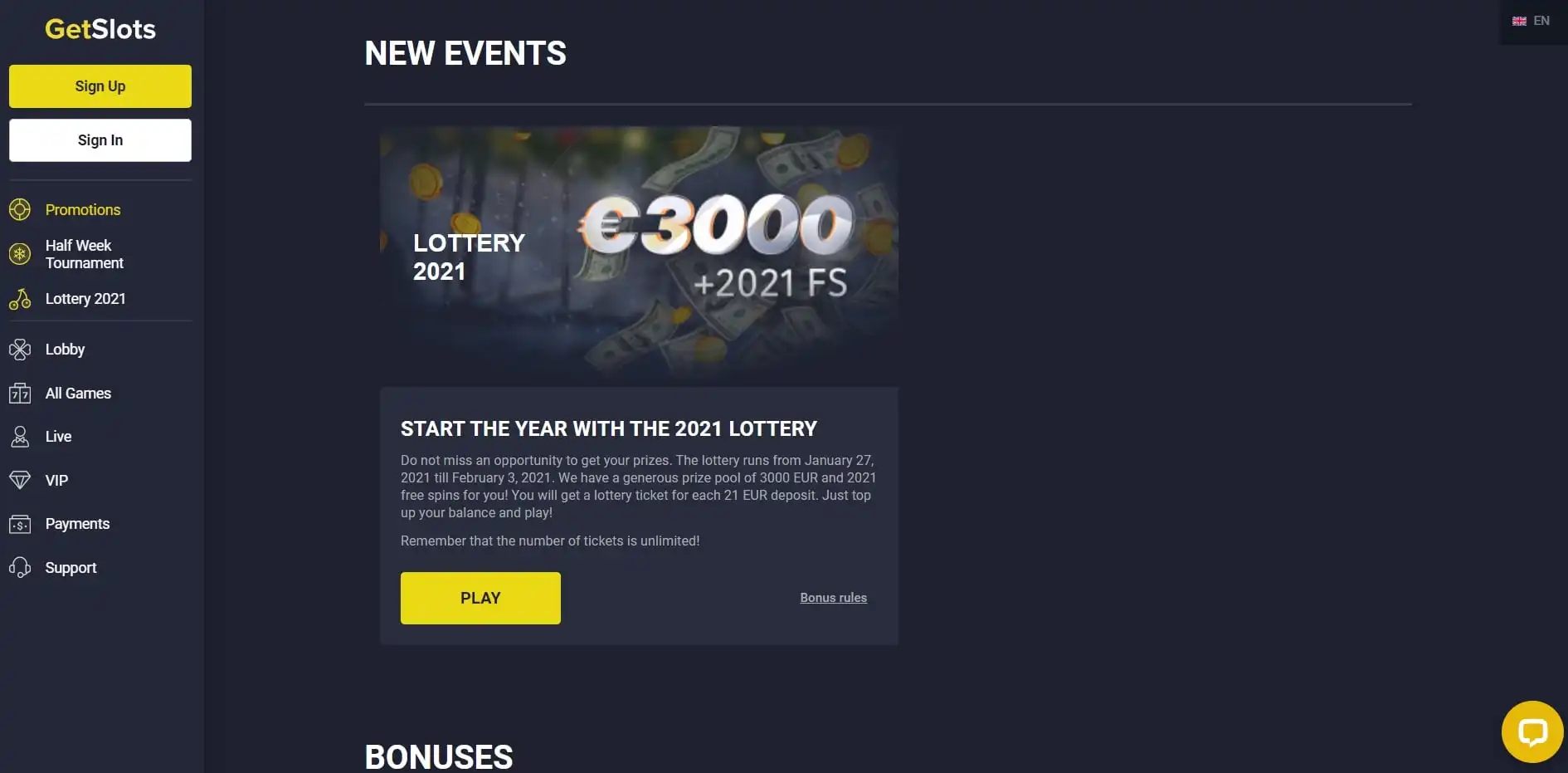 GetSlots Casino No Deposit Bonus