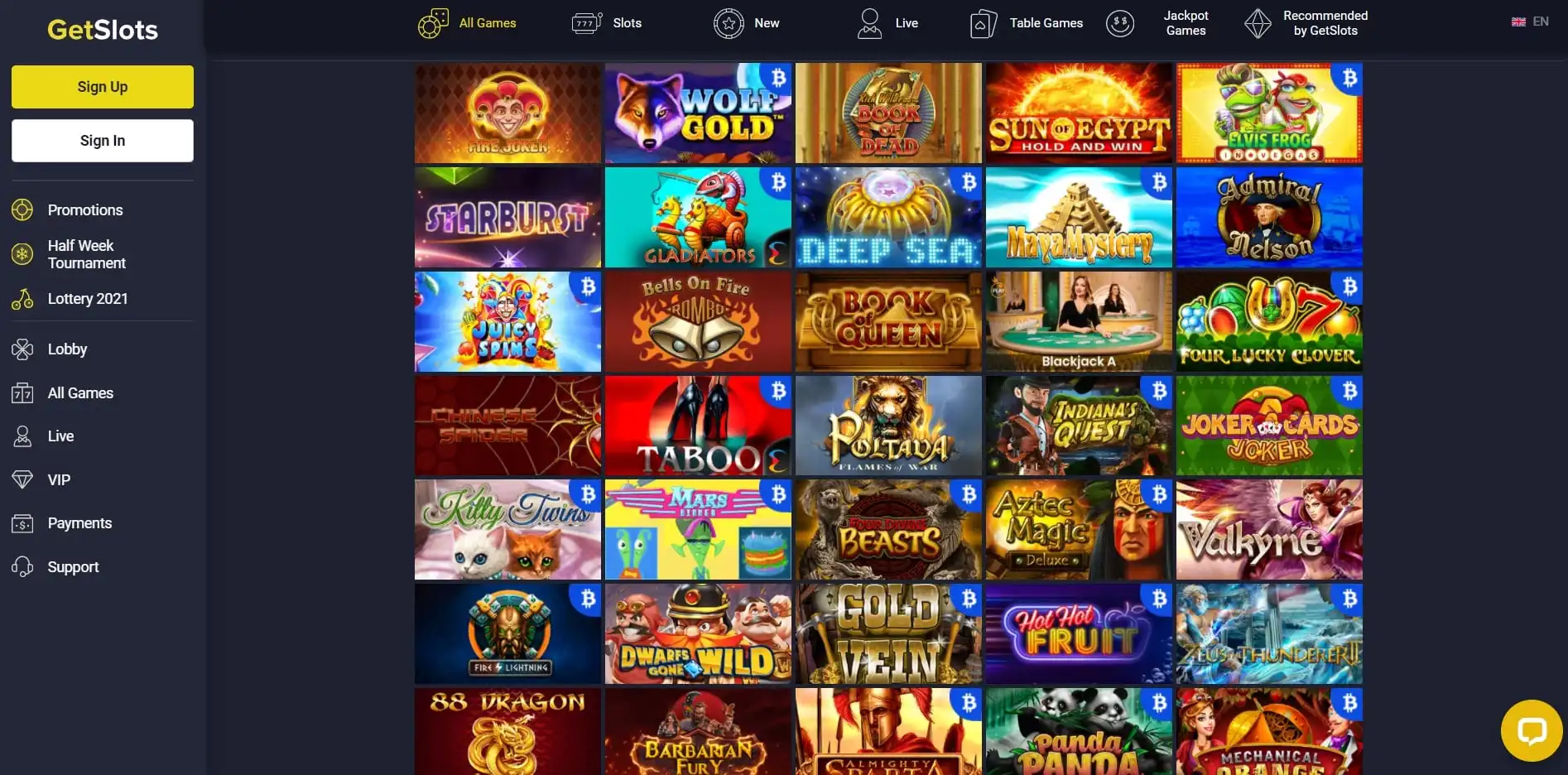 GetSlots Casino Games