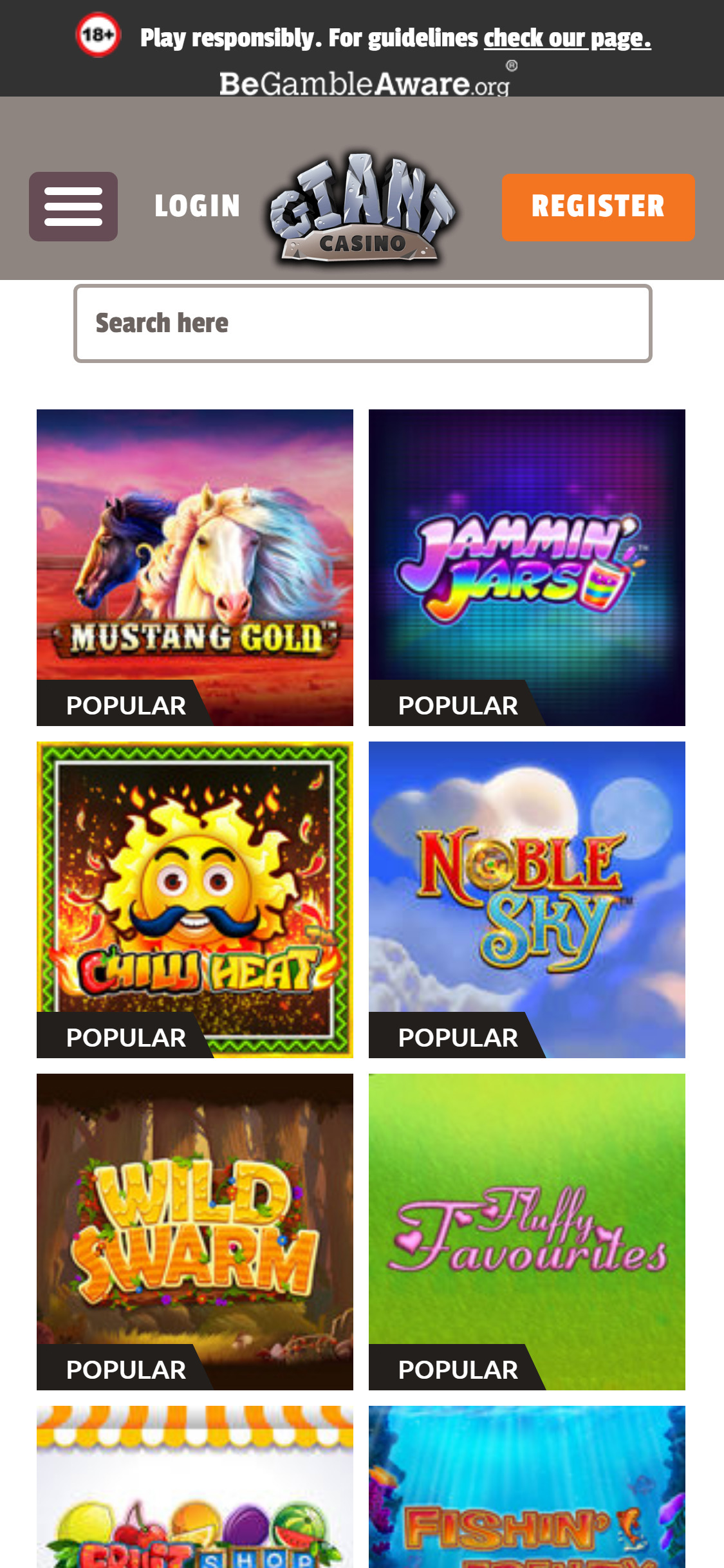 Giant Casino Mobile Games Review