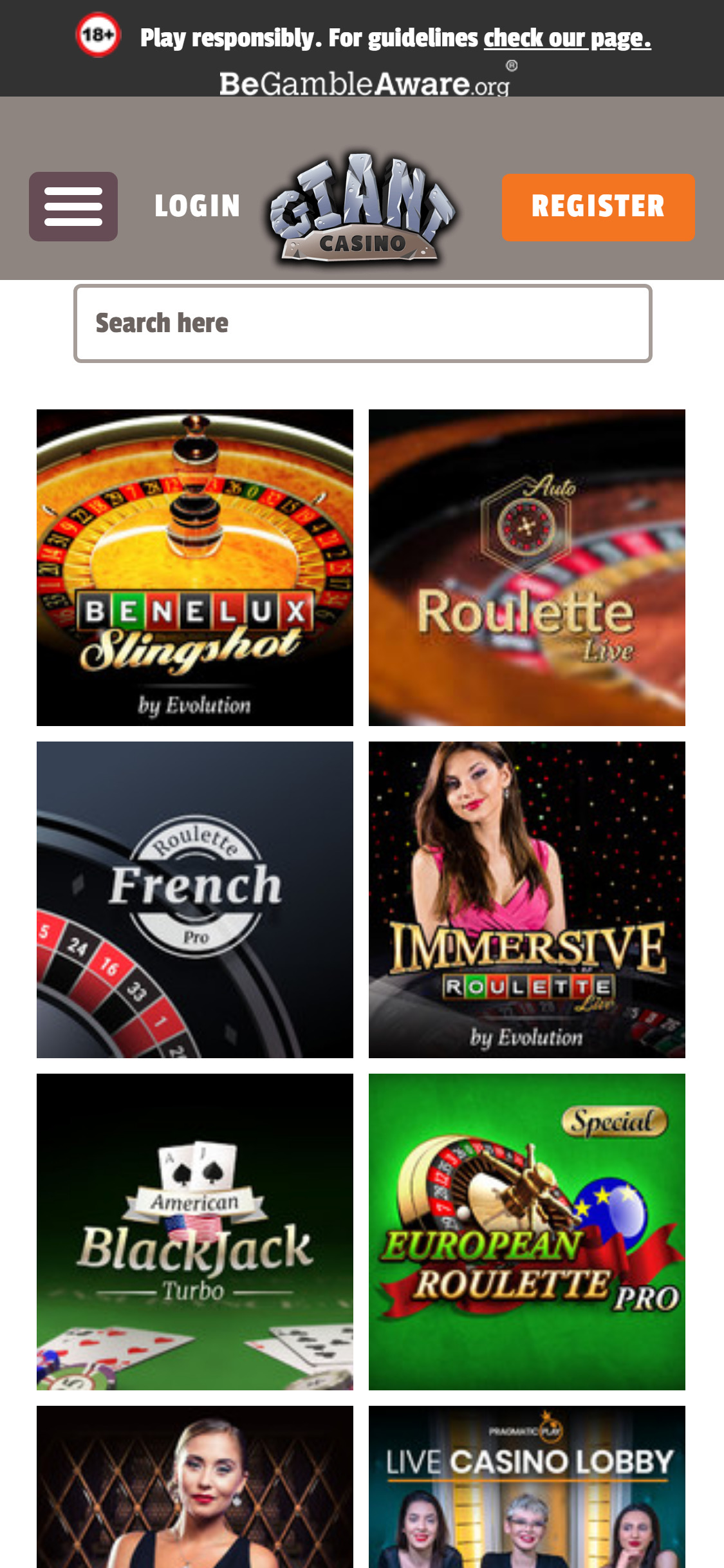 Giant Casino Mobile Live Dealer Games Review