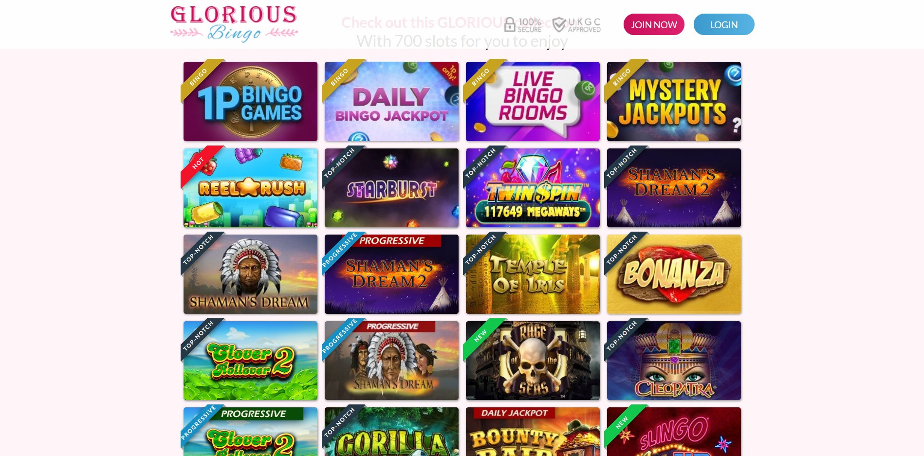 Glorious Bingo Casino Games