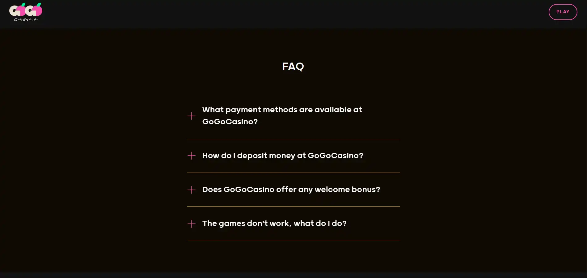 Go Go Casino Support