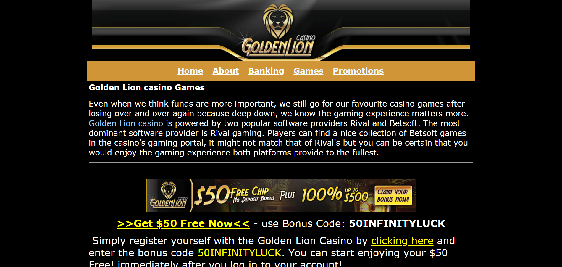 Golden Lion Casino Games