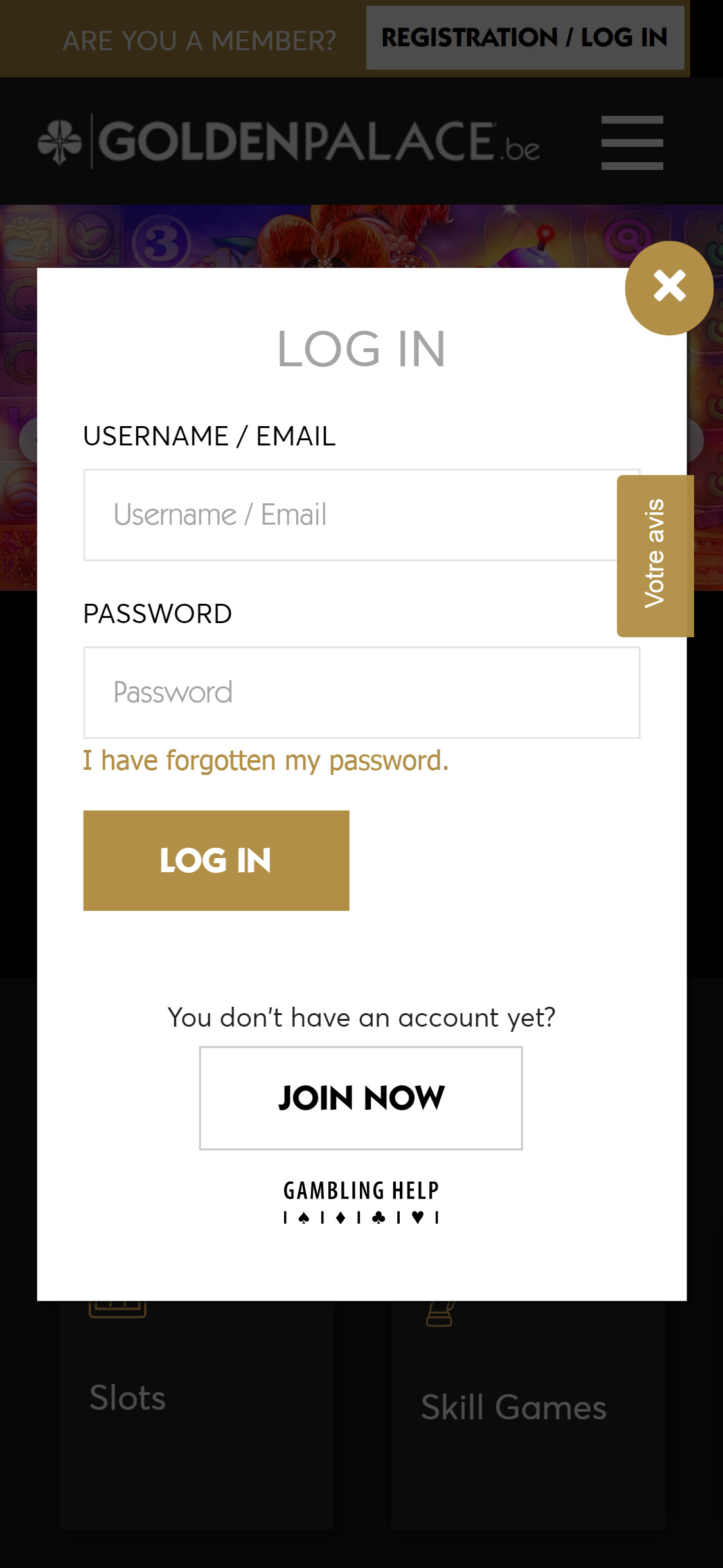 Golden Palace (BE) Casino Mobile Login Review