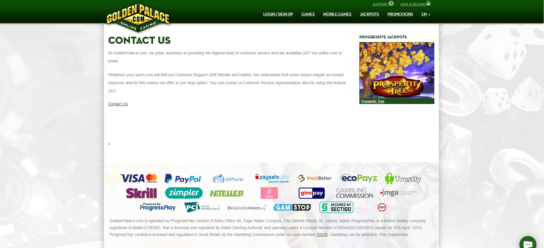 Golden palace casino online casino